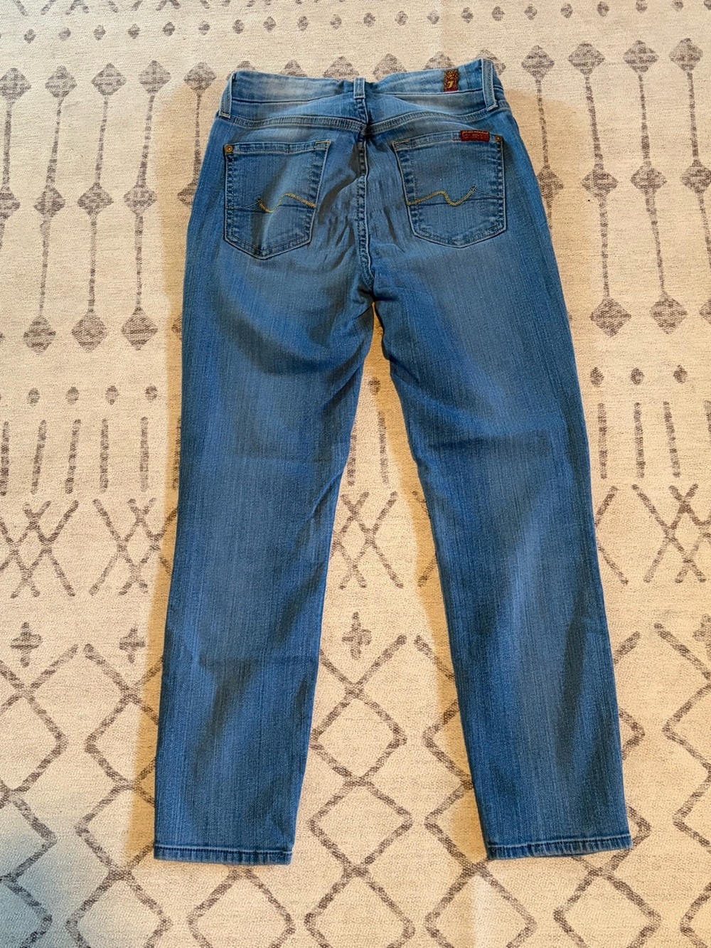 7 For All Mankind Skinny Jeans Womens 25 Medium Wash Stretch Denim Mid Rise - Picture 8 of 8